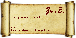 Zsigmond Erik névjegykártya
